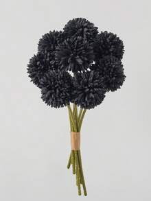 8/16pcs Artificial Chrysanthemum Ball Flowers Dandelion Hydrangea Arrangement Bouquet Present For Friends Bridal Wedding Bouquet Decor For Home Office Coffee House Party Wedding Decoration - Black - View 5