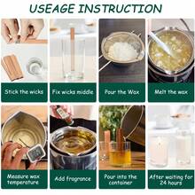 Bộ dụng cụ tự làm nến, bao gồm nồi nấu sáp, bấc nến, nhãn dán bấc, dụng cụ định tâm bấc, thích hợp để làm nến thơm và các sản phẩm thủ công mỹ nghệ bằng sáp. - Thay thế bộ phận bấc nến - Xem 8