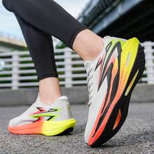 2026 Pantofi de alergare noi cu talpă groasă Popcorn Carbon Board, pantofi de alergare profesionali pentru maraton pentru bărbați, cu fund moale, ultra-ușori, cu absorbție de șocuri, pantofi sport pentru tineri și cupluri, pantofi de alergare profesionali Snake Year, cu capacitate de viteză și fitness - Gri Verde - Vizualizare 6