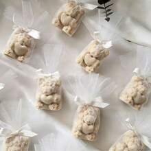 Nến thơm hình trái tim, Nến hình gấu dễ thương, Bao bì lưới, Quà tặng đám cưới, Quà tặng phù dâu, Nến thơm trang trí nhà cửa - Nhiều màu - Xem 6