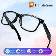 Nuevas gafas inteligentes de traducción de idiomas de inteligencia artificial, con micrófono incorporado, altavoces estéreo duales, control de música y llamadas inalámbricas, control de cámara, conversación por voz, asistente de voz de IA, gafas de audio - Ver 1