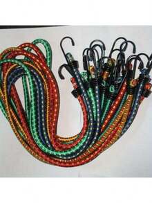 Heavy Duty Elastic Luggage Strap With Double Hooks - Safety Rope, Suitable For Suitcases, Motorcycles, Cars, Trucks, Bicycles - Multipurpose Cargo Rope For Travel, Moving, Warehouse - Durable And Easy To Use, Luggage Strap For Travel, Vehicle Cargo Rack, Multipurpose Cargo Rope, Sturdy Hook Design, Moving Essential, Reinforced Structure, Moving Supplies - Multicolor - View 3