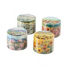 1 Roll Washi Tape, Floral Series Pastoral Style Hand-Painted Illustrations Of Plants And Flowers, Refreshing Natural Landscape Flowers Like Tulips/Sunflowers/Daisies/Roses, Suitable For Scrapbooking, Albums, Notebooks, DIY Decoration, Student Stationery Supplies, Back To School Essential - 1rolii - View 8