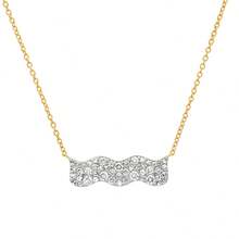 18K镀金925纯银设计师项链，镶嵌锆石波浪吊坠，优雅女士款 - Zircon necklace - 查看 8