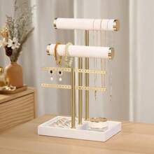 1pc 4-Tier Jewelry Storage Rack, Bracelet Display Stand, Detachable T-Shaped Organizer, Suitable For Storing Bracelets, Necklaces, Earrings, Rings, Unique Gift For Women, Mother's Day, Thanksgiving, Christmas - Multicolor - View 5