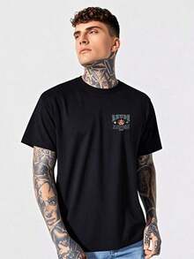 2026 Summer Men's T-Shirt, High-Quality Pure Cotton  Of Men's Casual Crew Neck Short Sleeved T-Shirt With Elegant And Luxurious "RHUDE ASPEN"  - Themed Design Double Sided Digital Print Camisas Para Hombre - màu đen - Xem 2