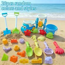Toddler Beach Toy Set, Random Color Sand Play Set Includes Truck, Bucket, Shovel, Rake And Mold, Outdoor/Beach/Sandpit Play Toys, Suitable For Boys And Girls - Multicolor - View 14