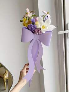 Hộp quà hoa hồng đơn hình nơ (10 chiếc), hộp hoa ngày Valentine, túi quà sự kiện, hộp hoa giấy Kraft, túi đựng hoa, thích hợp làm quà tốt nghiệp, quà Ngày của Mẹ, v.v. - nơ - Xem 6