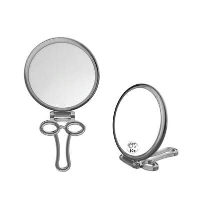 Gương trang điểm hai mặt 2 trong 1, phóng đại 10X, có thể gập lại, nhỏ gọn, tiện dụng khi đi du lịch.