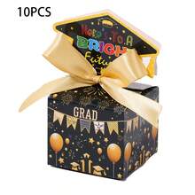 10件套毕业派对糖果盒——毕业礼服主题礼盒、学士袍纸盒和饼干/零食袋 - 畢業季包裝盒 - 查看 6