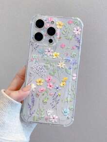 1 pieza de funda para teléfono de cuero rosa a prueba de golpes con estampado floral, material TPU, adecuada como regalo de vacaciones, compatible con Apple Xs/Xsmax/Xr/11 12 13 14 15 16pro/Promax/14 15 16plus/17, unisex, para teléfonos móviles, bolsos, accesorios para móviles, fundas para teléfonos, decoración de interiores, accesorios, fundas transparentes para teléfonos, verano, correas para teléfonos, fundas para teléfonos de hombre, fundas negras para teléfonos, fundas rosas para teléfonos, funda para móvil para hombre, funda para móvil para mujer, protección para teléfonos móviles, accesorios de playa, regalos de fresa, fundas protectoras para teléfonos. - Estilo (1 pieza) - Ver 8