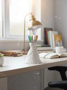 1个极简新娘化妆刷收纳盒，新娘桌面整理盒，多功能化妆刷、香水、化妆工具收纳管，文具、笔筒，适合作为婚礼回礼、节日礼物、独特礼物、返校礼物、母亲节礼物、周年纪念礼物 - 彩色 - 查看 7