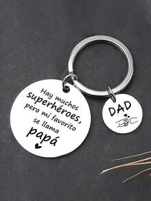 Personalized Keychain For Dad - Engraved With Spanish Text "You Will Always Be My Hero", Father's Day Gift, Hero Dad Keychain - Multicolor - View 7