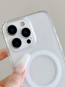 1pc Transparent Magnetic Phone Case, Supports Wireless Charging, Compatible With IPhone 17 Pro Max, 17 Pro, 17, 16 Pro Max, 16 Pro, 16, 15 Pro Max, 15 Pro, 15, 14 Pro Max, 14 Pro, 14, 13 Pro Max, 13 Pro, 13, 12, 11 Pro And Pro Max, Scratch-Resistant Protective Case - Transparent - View 7