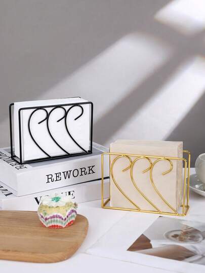 1 pieza Soporte para toallas de papel con diseño de líneas geométricas nórdicas, decoración de metal versátil, dispensador de servilletas resistente, decoración de alta estética para mesa de comedor/cocina, soporte de servilletas