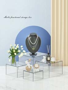 Transparent Acrylic Self-Service Buffet Lift Rack, Self-Service Buffet Table Food Display Rack, Dessert Display Box With Hollow Base, Suitable For Party Food Display, Self-Service Buffet Display - Clear - View 5