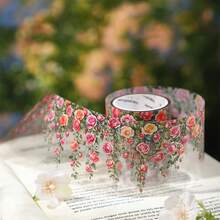 5*200cm 1 cuộn băng dính PET chủ đề dây leo tươi mát, tự dán, dùng để trang trí sổ lưu niệm, nhật ký, tranh ghép ảnh. - Xem 2