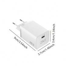 Bộ sạc Type-C 48W, hỗ trợ sạc nhanh, đầu cắm GaN nhỏ gọn, tương thích với iPhone 17/16/15 Plus/Pro Max, dòng Air, Galaxy S25 Ultra/S24, bộ chuyển đổi sạc nhanh nhỏ gọn, công suất đầu ra cao. - Phích cắm loại C của EU (220-240V) - Xem 6