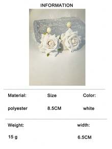 imoli 一对波西米亚风涤纶拉菲草3D玫瑰花耳环,小众礼物,适合女性海滩度假 - 彩色 - 查看 13