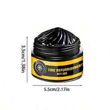 轮胎蜡、轮胎护理剂、轮胎增亮剂，恢复黑色轮胎色泽，持久保护白色轮胎，防止开裂和老化，保护塑料部件，遮盖划痕，自行车和摩托车轮胎翻新和保养专用膏 - 黑色 - 查看 12