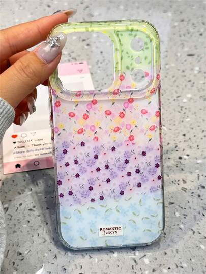 כיסוי טלפון ג'לי פרחוני חמוד וצבעוני עם נצנצים של Y2K תואם לאייפון 17 פרו מקס 17 פרו 17 16 פרו מקס 16 פרו 16 15 פרו מקס 15 פרו 14 פרו מקס 14 פרו 13 12 פרו מקס 11 16 15 14 פלוס כיסוי אחורי עם דוגמת פרחים אביבית ויפה