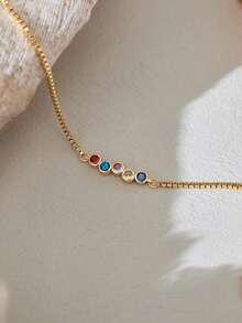 Vòng tay đá sinh nhật thiết kế riêng, đá hình lá, vòng tay cưới, quà sinh nhật, quà tặng phù dâu, vòng tay cho mẹ, quà Ngày của Mẹ cho phái nữ - Đá sinh tháng 7 hình tròn - nhiều màu sắc - Xem 9