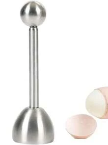 Stainless Steel Boiled Egg Topper Cutter, Tap To Open, Multifunctional Egg Cracker/Separator, Kitchen Tool - Multicolor - View 11