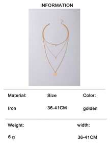 1pc Casual Versatile Metal Disc Geometric Multi-Layer Necklace, Suitable As Gift For Women's Daily Wear - 22976-nek-g-eP - View 9
