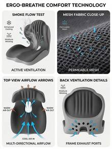 Shell Shaped Ergonomic Seat Cushion With Tailbone Pressure Relief Bionic Memory Seat For Long Hour Sitting Adults Breathable Office Workers Cushion To Improve Sitting Posture Desk Accessories Room Decor - Multicolor - View 8