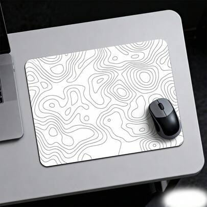 Minimalist Outline Glass Mouse Pad, Suitable For Office Workers, Smooth And Precise, High Clarity, Easy To Clean, Scratch-Resistant, Technological Line Style, High Cost-Performance Office & Gaming Desk Mat