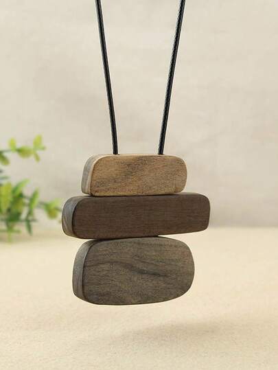 1pc Bohemian Style Long Pendant Necklace, Vintage Geometric Sweater Chain Accessory With High-End Vibe