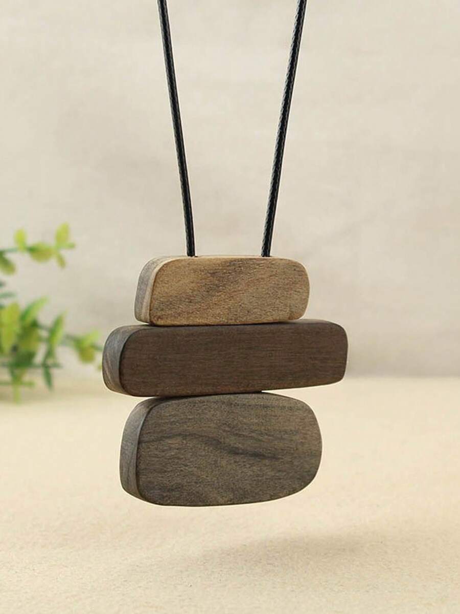 1 chiếc dây chuyền mặt dài phong cách Bohemian, phụ kiện dây chuyền áo len hình học cổ điển mang đến vẻ sang trọng. - Xám - Xem 1