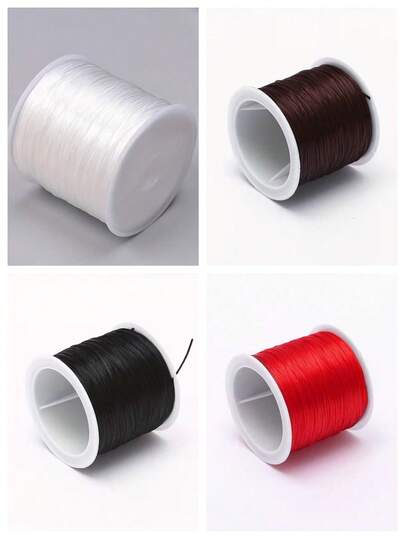 50米/卷 0.8毫米 手工串珠线 隐形透明鱼线项链 - DIY 项圈链、自制项链吊坠挂绳、装饰配件