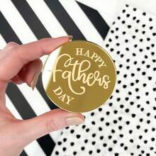 5 piezas/10 piezas Decoración de tapa de pastel "El mejor papá del mundo" de acrílico dorado para el Día del Padre, cumpleaños de papá, adecuado para decoración de pastel y postre del Día del Padre y cumpleaños de papá - Multicolor - Ver 6