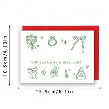 Bạn có muốn làm phù dâu của tôi không? Thiệp mời phù dâu, nơ cài tóc, thiệp mời phù dâu, quà tặng phù dâu, thiệp quà tặng cho tiệc cưới - 1PC - Xem 3