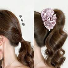 1 Stück Satin Blüten-Clip, modischer 3D Haarschmuck Clip, elegantes Haargummi Accessoire für Frauen, Klammer - Verschiedenfarbig - Übersicht 5