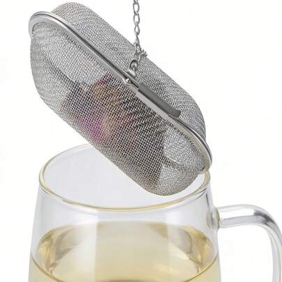 Dụng cụ lọc trà hình chữ nhật bằng thép không gỉ 304, giá đựng túi trà, bộ lọc lá trà.