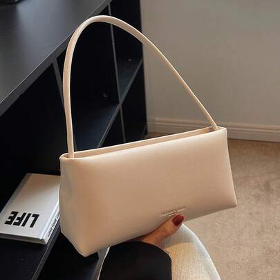 2026 New Model Simple Baguette Women's Shoulder Bag, Smooth PU Leather Stylish Underarm Bag, Elegant Solid Color Single-Handle Handbag, Suitable For Daily Commuting, Work, Dates, Parties, And An Ideal Mother's Day Gift For Her
