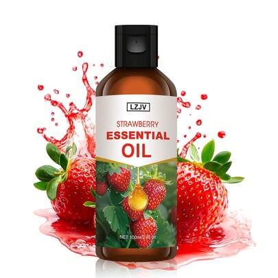 LZJV 100ml/3.4oz, 30ml/1.0oz Premium Strawberry Essential Oil, 100% Pure Natural, Suitable For Diffuser, Humidifier, Natural Style | Nourishing Oil, Holiday Gift