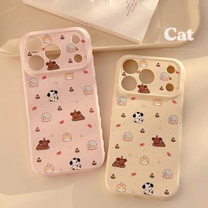 Kavenfort Cute Star Dog 17 Phone Case, Suitable For 17 Pro Max, Cartoon Soft Case, Suitable For 13, Cute, Sweet, Girly, Geometric Pattern, Minimalist Style, Cute, Niche, Adorable Pet, Soft Girl, Ins Style