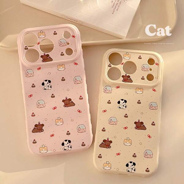 Funda de teléfono Kavenfort Cute Star Dog 17, adecuada para 17 Pro Max, funda suave de dibujos animados, adecuada para 13, linda, dulce, con estilo de chica, patrón geométrico, estilo minimalista, linda, de nicho, mascota adorable, estilo soft girl, estilo Ins