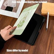 Book Slot Tablet Protective Case, Pencil Slot, Anti-Drop, Slim Full Protection, Precise Cutouts. Classic Black With White Polka Dots Pattern. Fresh Light Green Plaid And Polka Dots Background. Suitable For IPad Mini 4/5/6, 9.7/10.2/10.5/10.9/11/12.9/13 Inch, Pro/Air 4/5/6/7, 10th/11th Gen, And Galaxy Tab A7Lite/A8/A9/A9Plus/S6Lite/S7/S8/S9/S10/S11/FE/Plus Series. - Multicolor - View 5