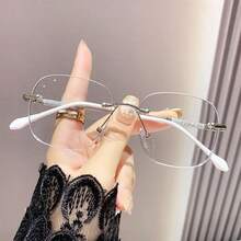 1 pieza Nuevas gafas de alta definición sin marco de moda, diseñadas especialmente para mujeres. - transparente - Ver 8