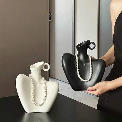 1pc Beauty Shoulder And Neck Jewelry Display Rack Earring Necklace Bracket Three-In-One Flower Arrangement Vase Jewelry Rack Home Boutique Wedding Scene Decoration Props