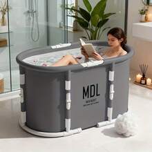1pc Adult Foldable Portable Bathtub, Large Capacity Full Body Soaking Tub With Stand, Space-Saving Home Spa Tub, 5-Second Quick Open, Easy Installation - A - View 6