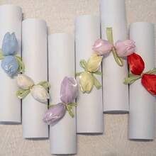 2/3/5pcs Satin Tulip Decorative Ribbons - Multipurpose Floral Accessory For Hair Clips, Curtain Ties, Gift Wrapping, Bouquet Binding, And DIY Crafts, Ideal For Spring, Mother's Day And Holiday Gifts - A - View 6