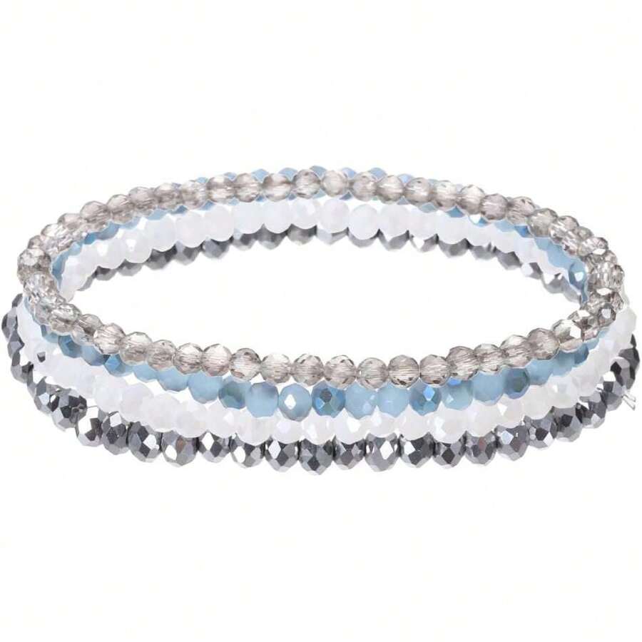 PATIKIL - Pulseras apilables bohemias con abalorio de vidrio,44314439 - vistoso - Ver 1