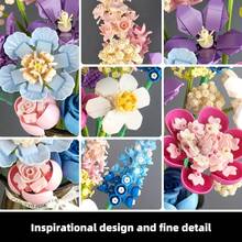 865pcs ABS Flower Building Block Set, Multi-Angle Adjustable, Tight Interlocking, Adjustable Stem Length And Leaf Angle, Perfect Confession Bouquet, Home Decor Everlasting Flower, Valentine's Day Gift (Vase Not Included) - Multicolor - View 10