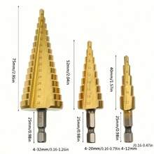 3 Buah Mata Bor Berlapis HSS, Set Mata Bor Listrik Bertingkat dan Satuan 4-32mm, Berbagai Ukuran untuk Pengeboran Kayu & Logam, Ukuran Mudah Dibaca, Termasuk Kotak Penyimpanan - beraneka warna - View 3