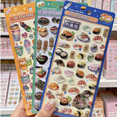Hình dán 3D chủ đề ẩm thực Izakaya Nhật Bản: Hình dán hoạt hình dễ thương về sushi, cá hồi và cơm nắm hình giọt nước, phù hợp cho cả người lớn và trẻ em - Hoàn hảo cho việc trang trí tranh ghép sáng tạo DIY, nhật ký, album ảnh và văn phòng phẩm. Hình dán trang trí văn phòng phẩm chống thấm nước.